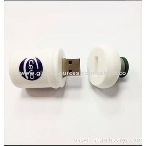 USB Flash Disk, 8GB, PVC Material, Customized Bottle Shape, Promotional Gift